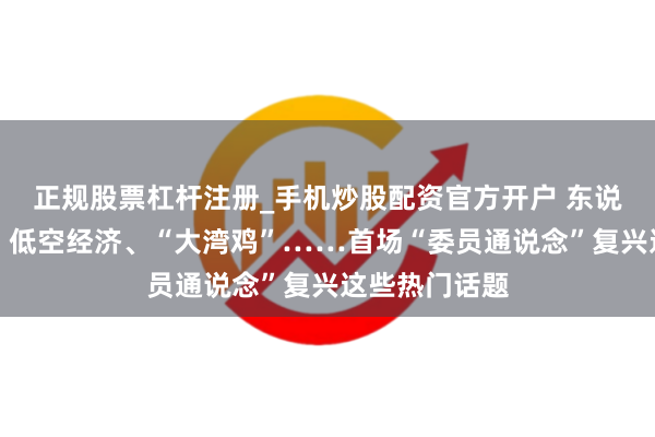 正规股票杠杆注册_手机炒股配资官方开户 东说念主工智能、低空经济、“大湾鸡”……首场“委员通说念”复兴这些热门话题